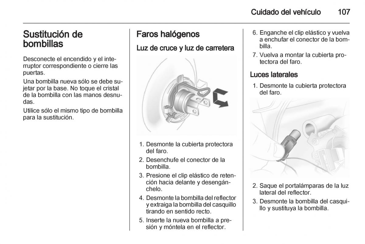 Opel Agila B manual del propietario / page 109