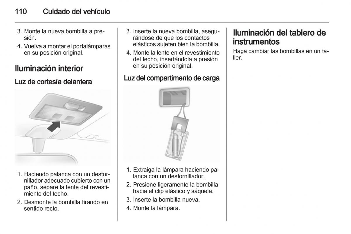 Opel Agila B manual del propietario / page 112