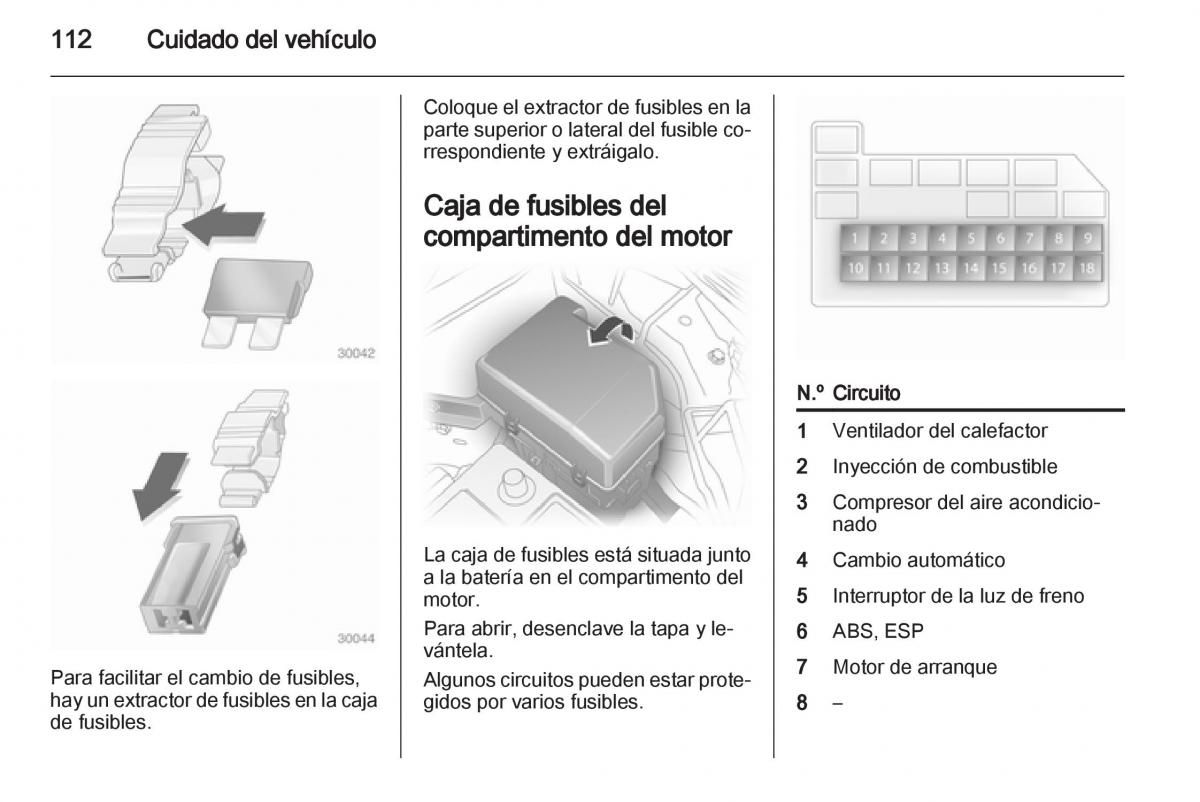 Opel Agila B manual del propietario / page 114