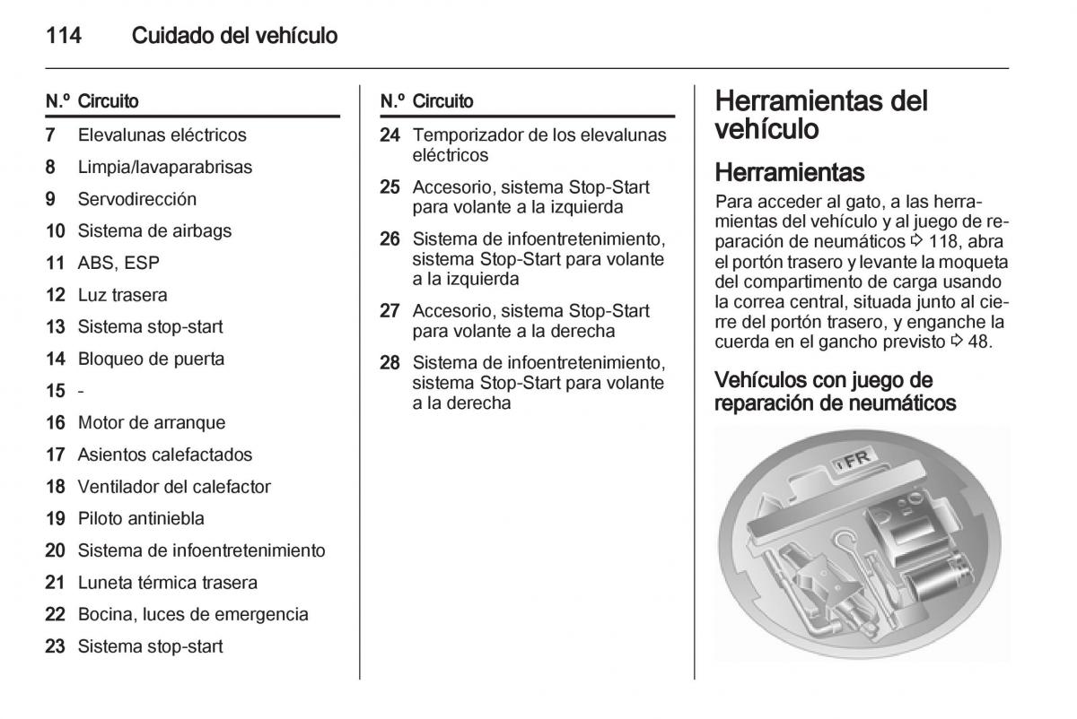 Opel Agila B manual del propietario / page 116