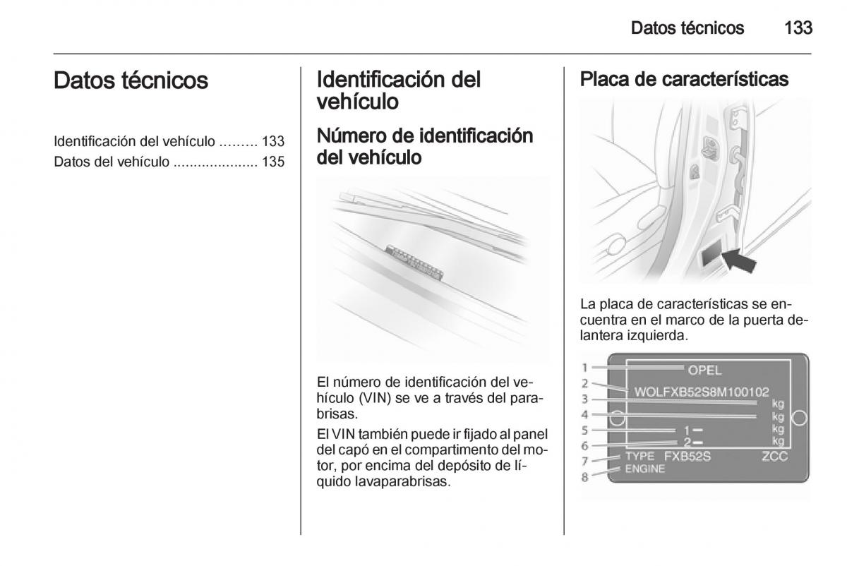 Opel Agila B manual del propietario / page 135