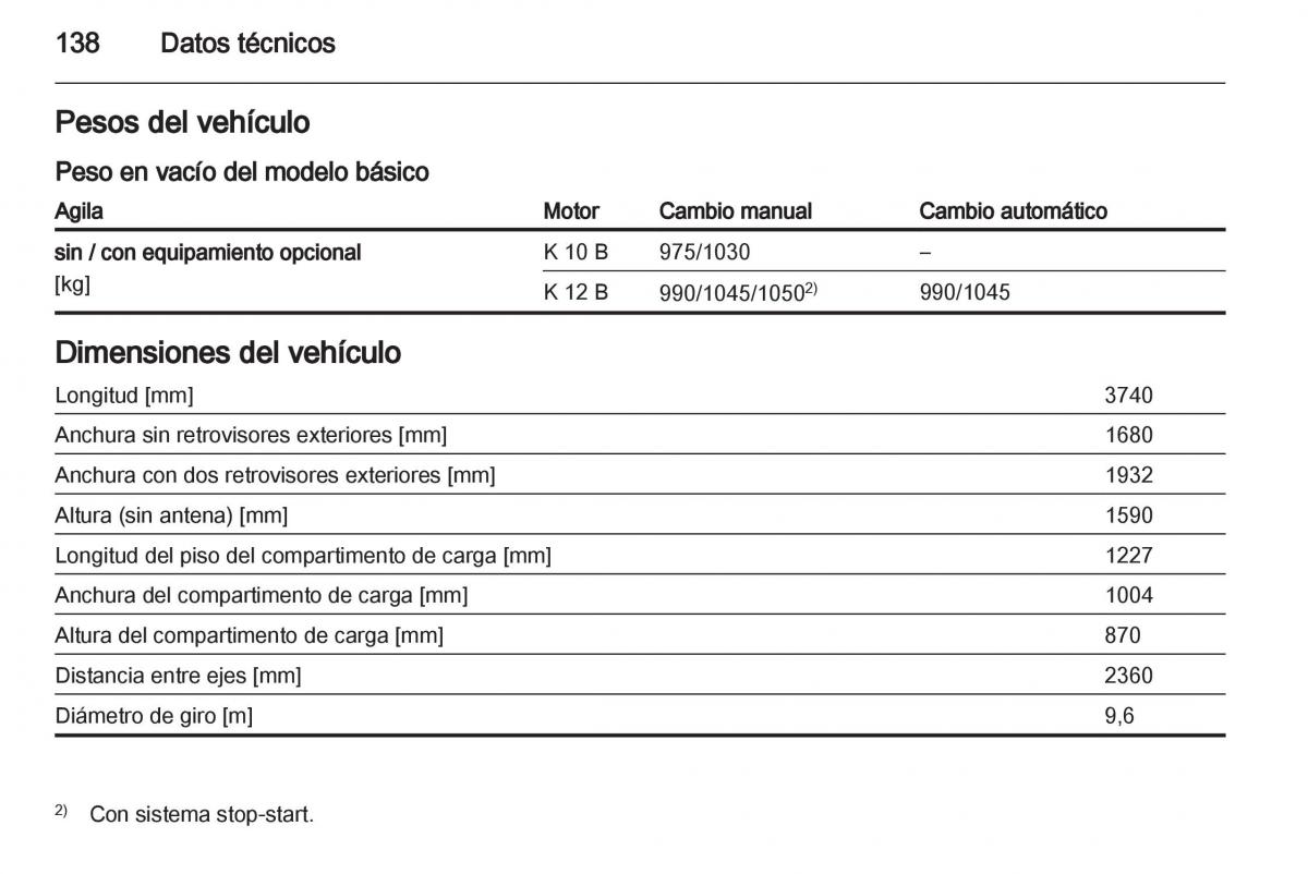 Opel Agila B manual del propietario / page 140