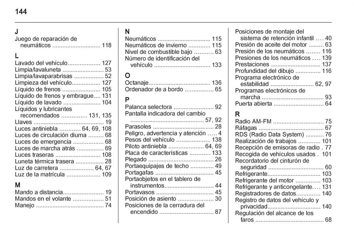 Opel Agila B manual del propietario / page 146