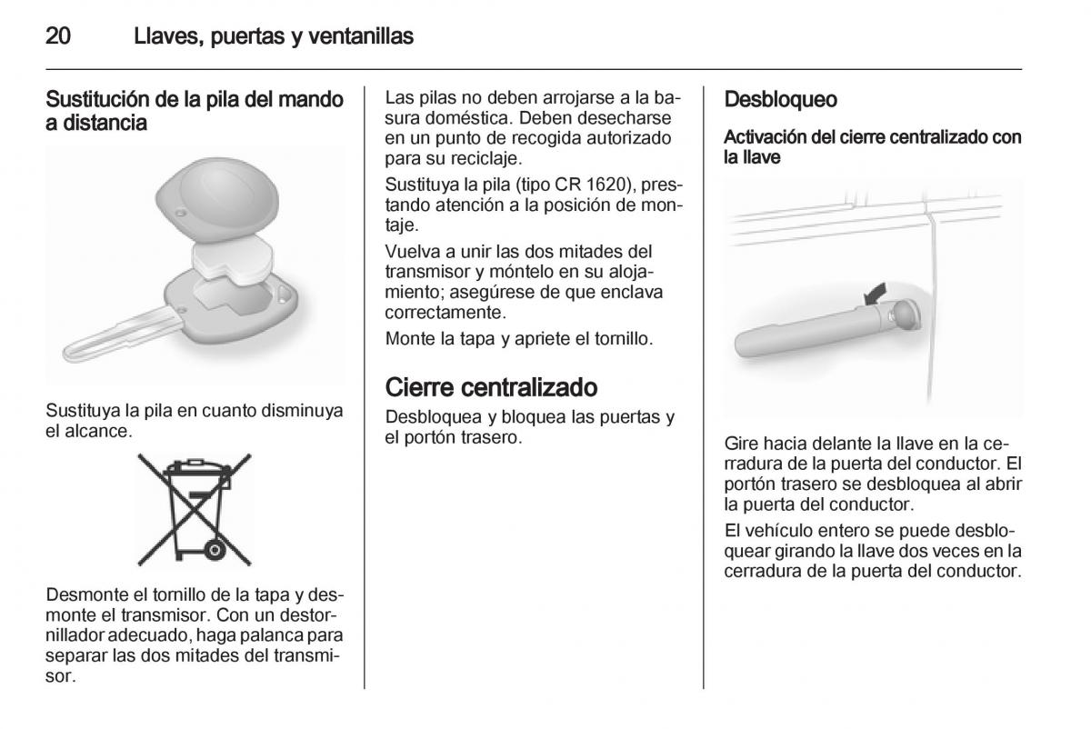 Opel Agila B manual del propietario / page 22