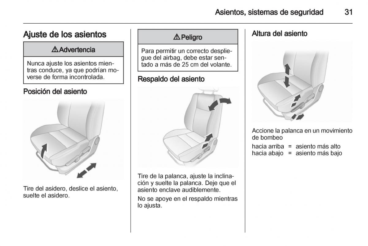 Opel Agila B manual del propietario / page 33