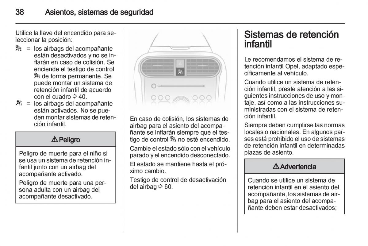 Opel Agila B manual del propietario / page 40