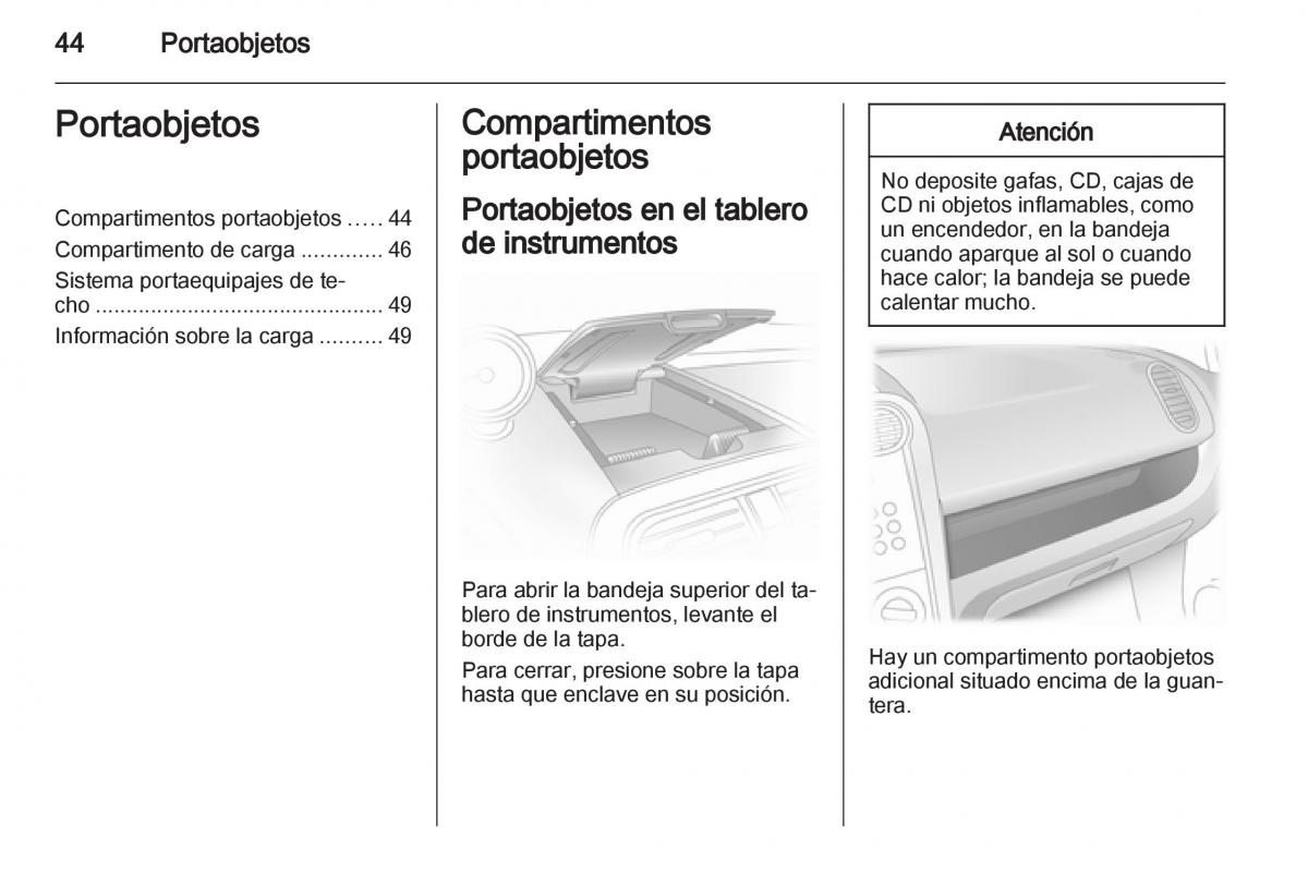 Opel Agila B manual del propietario / page 46