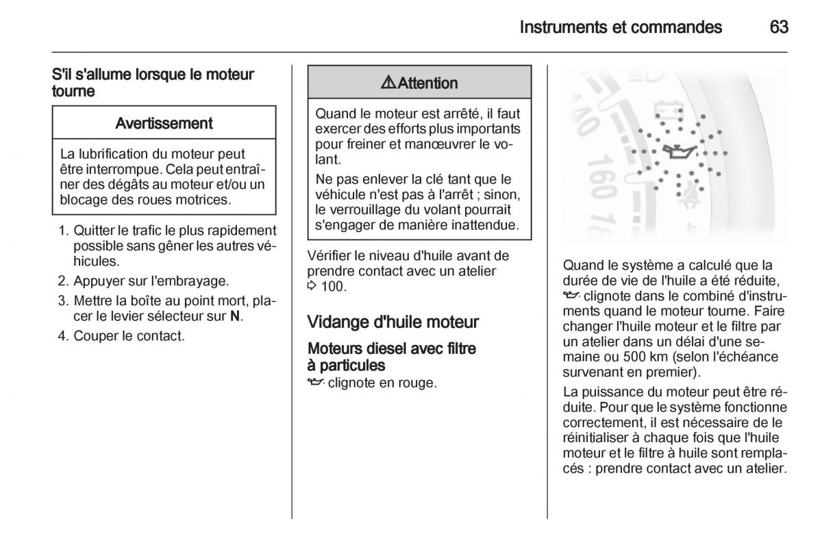 Opel Agila B manuel du proprietaire / page 63