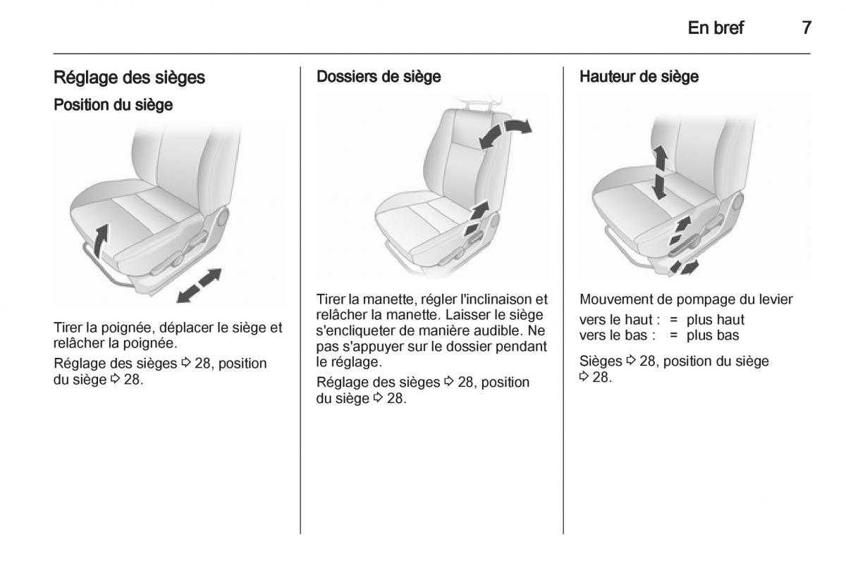 Opel Agila B manuel du proprietaire / page 7