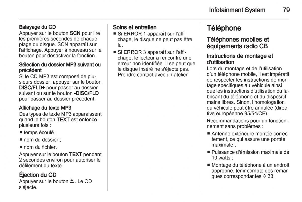 Opel Agila B manuel du proprietaire / page 79