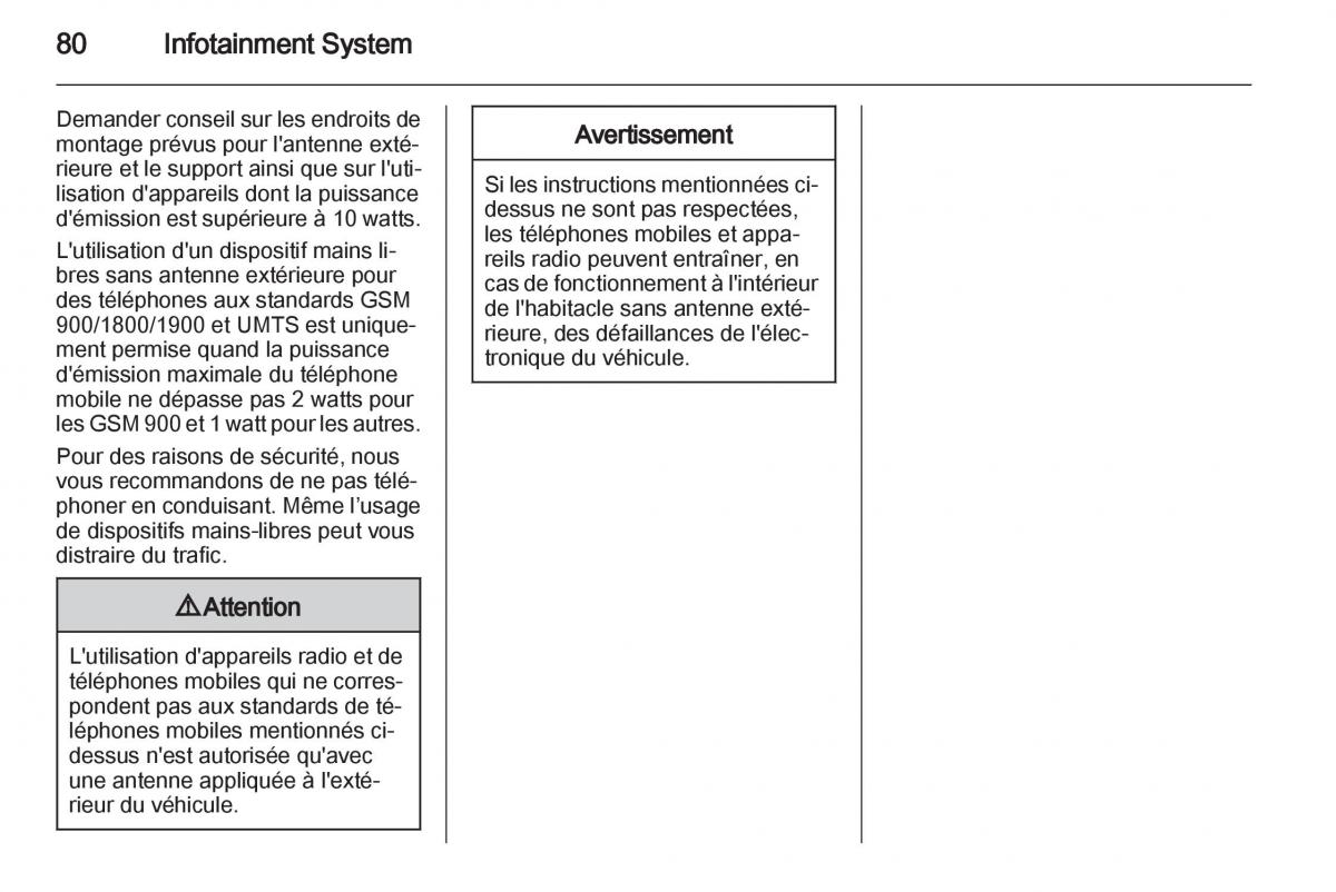 Opel Agila B manuel du proprietaire / page 80