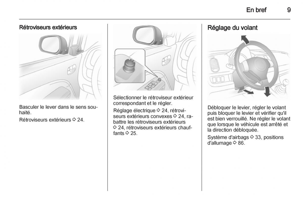 Opel Agila B manuel du proprietaire / page 9