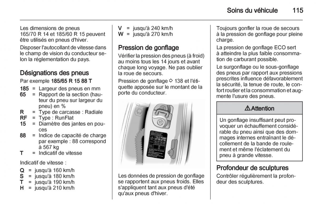 Opel Agila B manuel du proprietaire / page 115