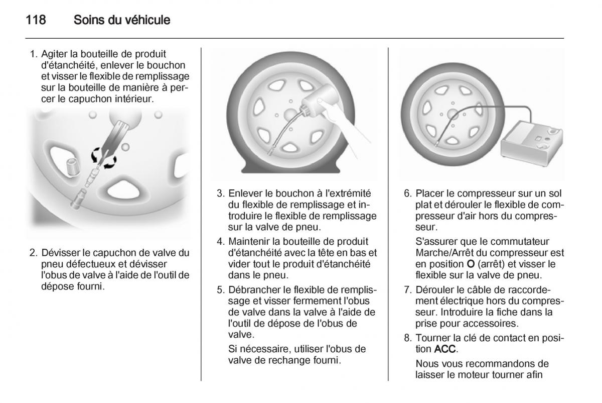 Opel Agila B manuel du proprietaire / page 118