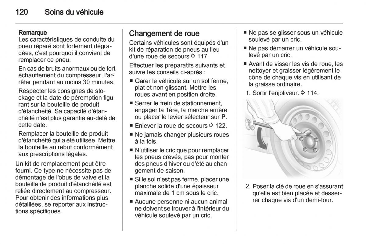 Opel Agila B manuel du proprietaire / page 120