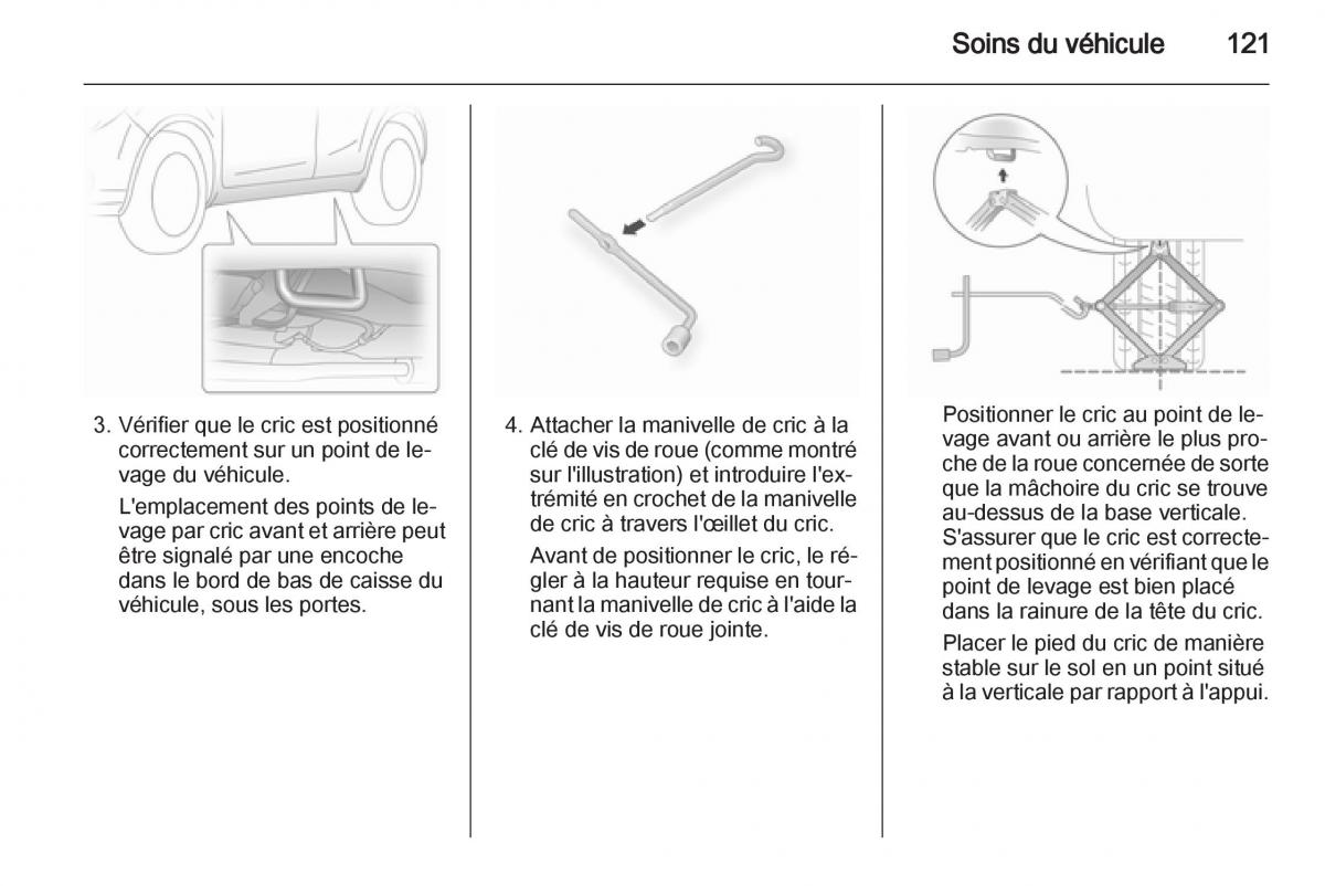 Opel Agila B manuel du proprietaire / page 121