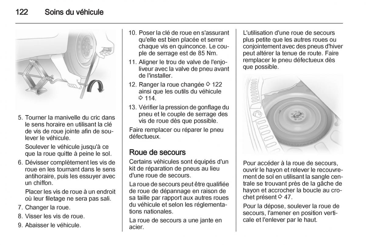 Opel Agila B manuel du proprietaire / page 122