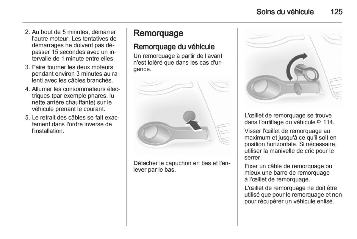 Opel Agila B manuel du proprietaire / page 125