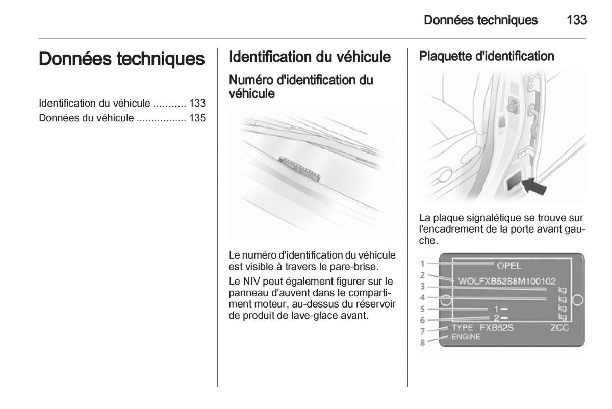 Opel Agila B manuel du proprietaire / page 133