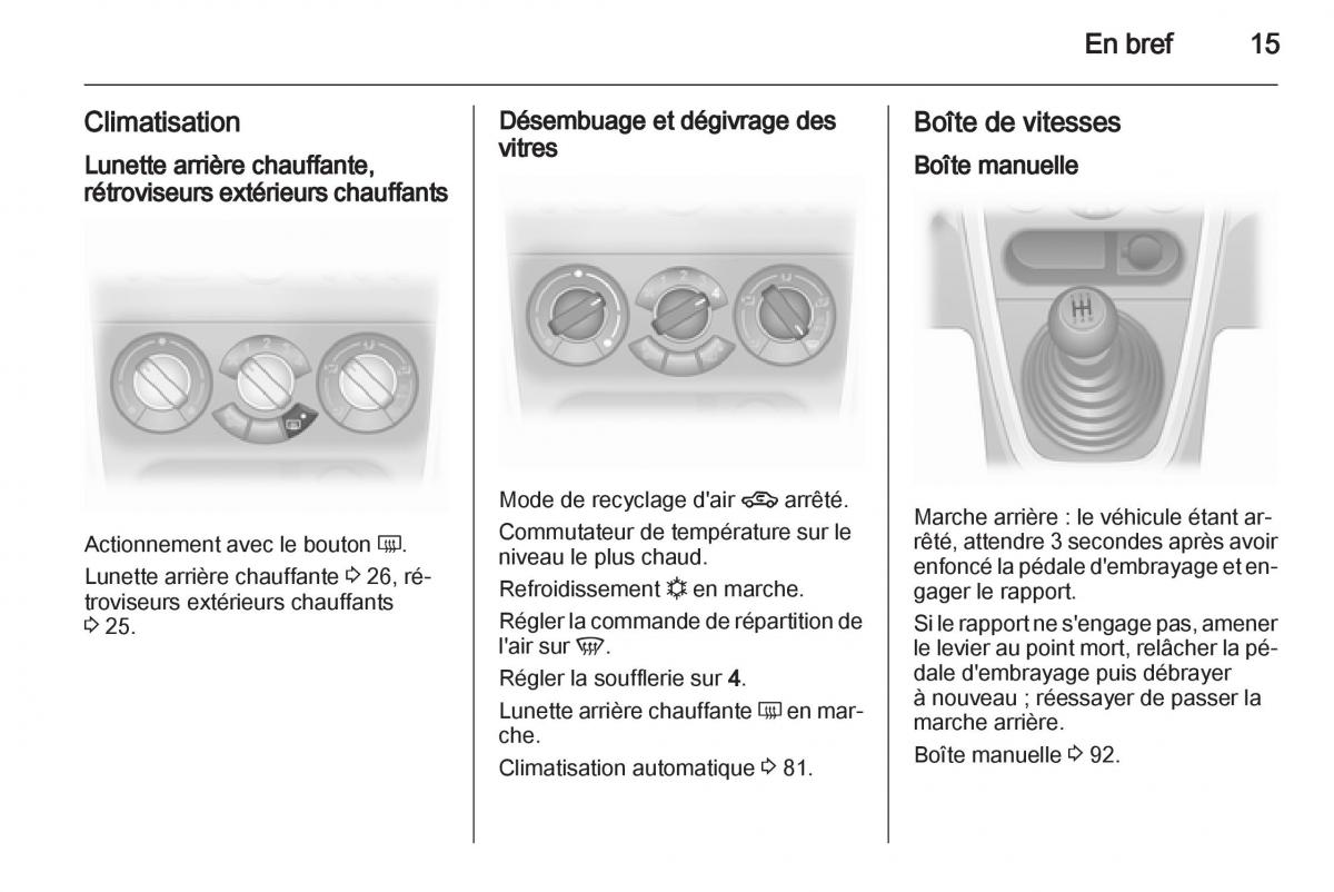 Opel Agila B manuel du proprietaire / page 15