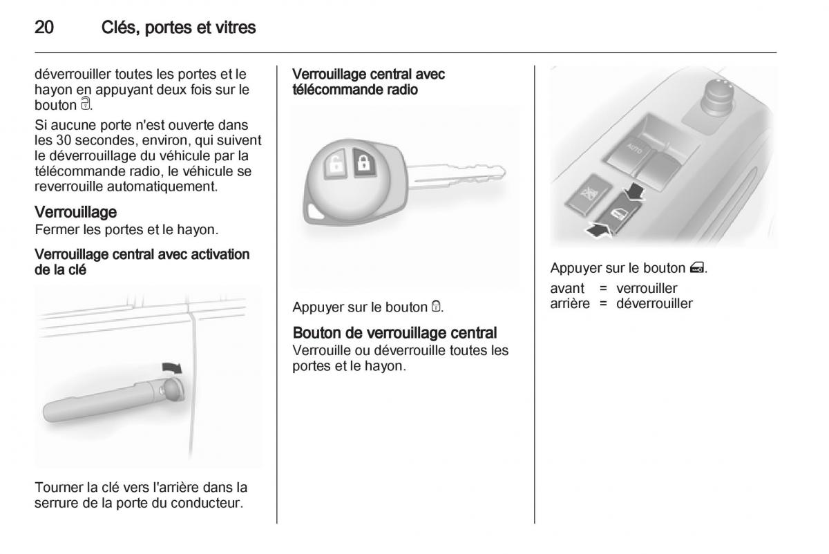 Opel Agila B manuel du proprietaire / page 20