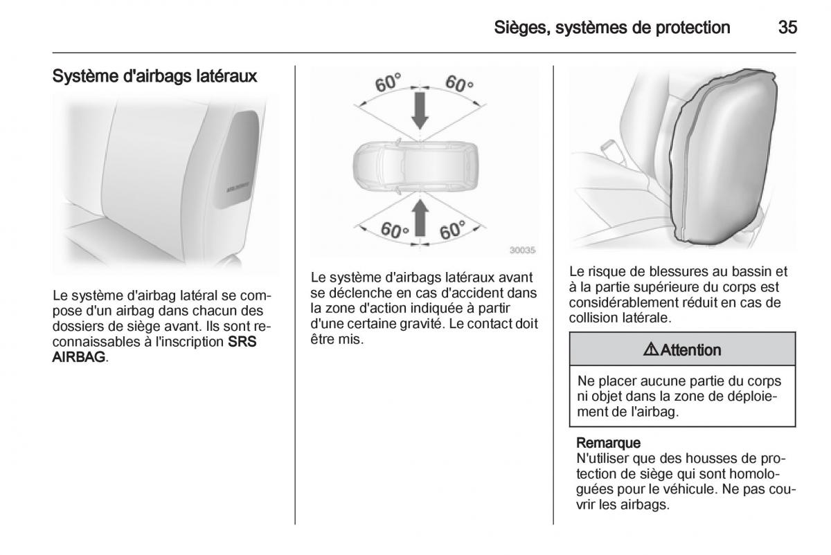 Opel Agila B manuel du proprietaire / page 35