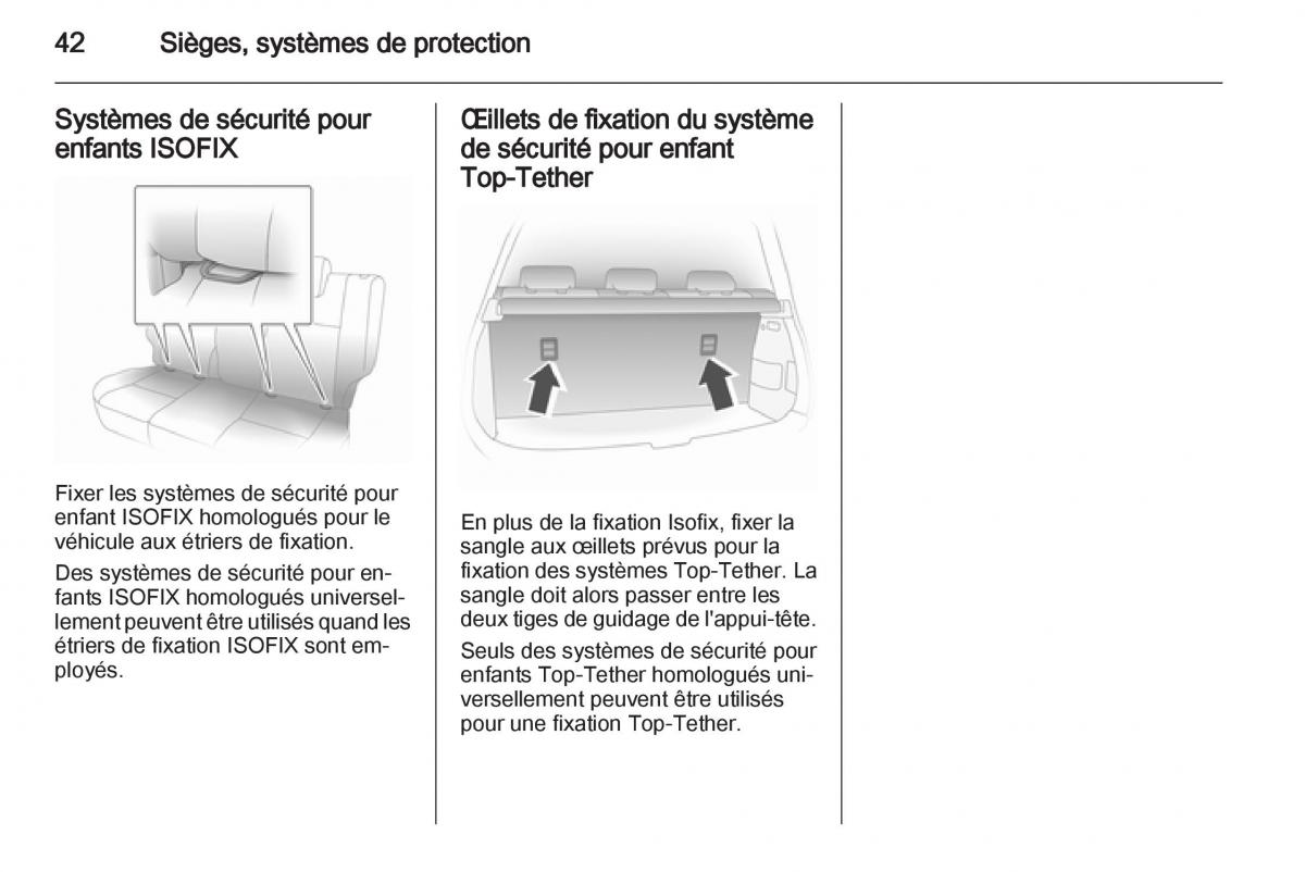 Opel Agila B manuel du proprietaire / page 42