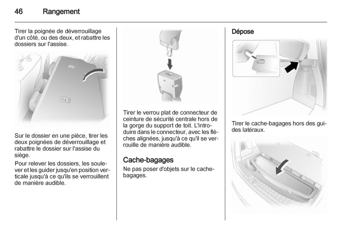 Opel Agila B manuel du proprietaire / page 46