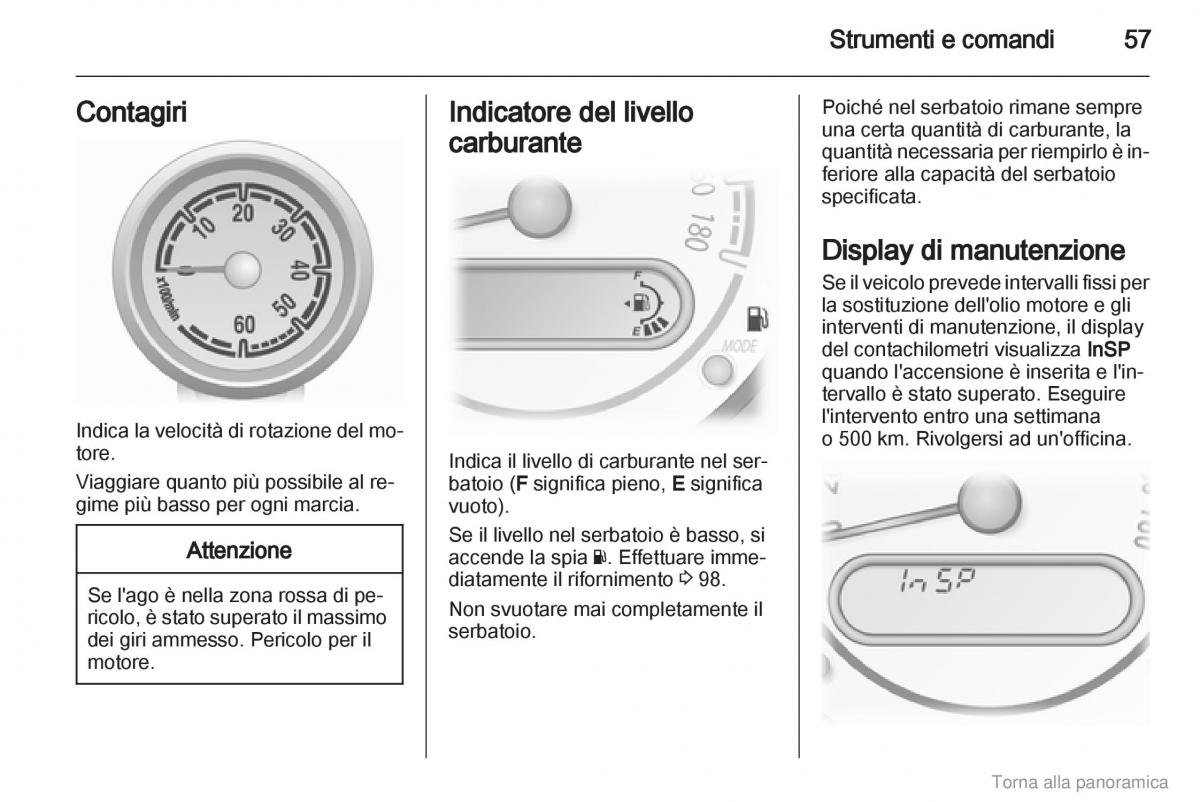 Opel Agila B manuale del proprietario / page 58