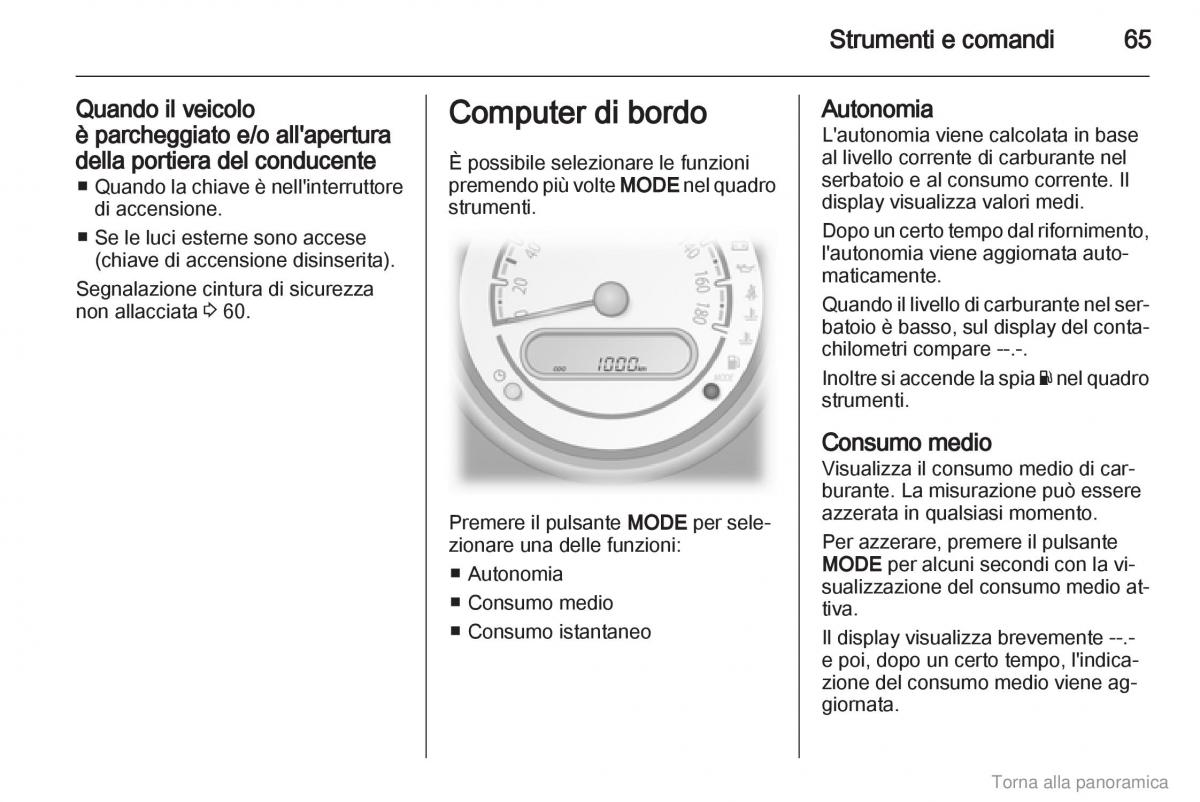 Opel Agila B manuale del proprietario / page 66