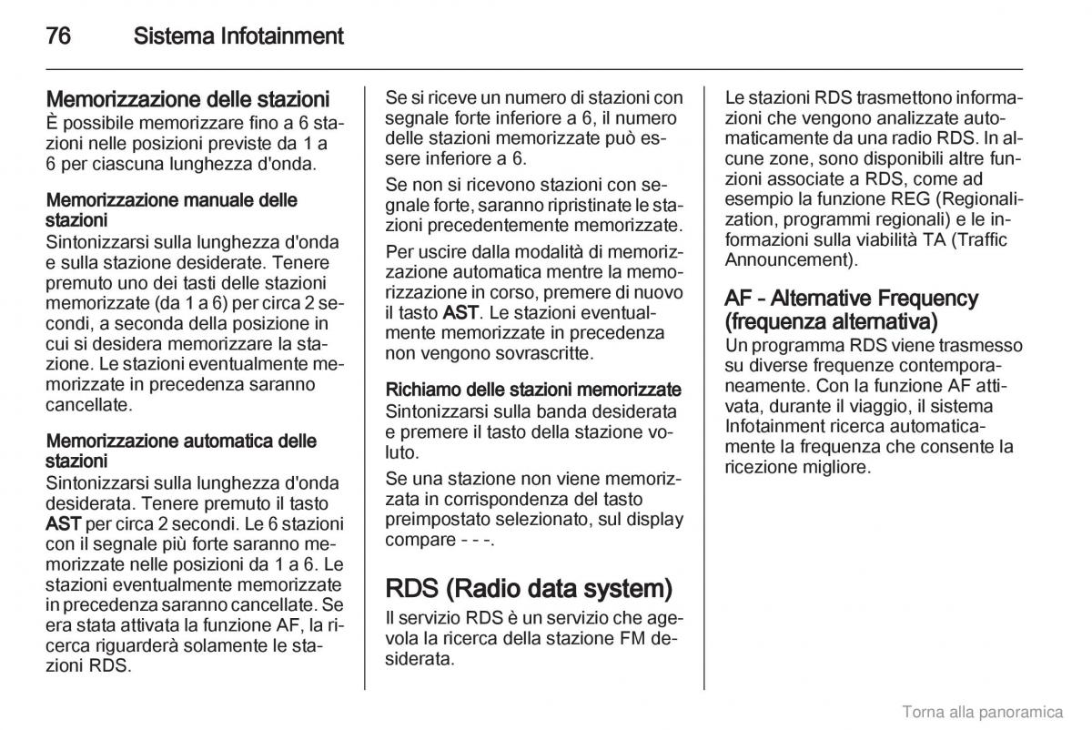 Opel Agila B manuale del proprietario / page 77