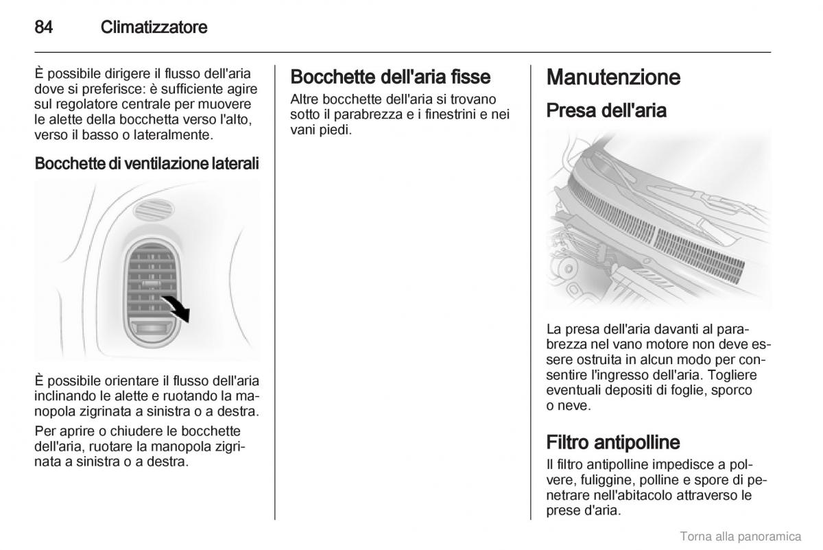 Opel Agila B manuale del proprietario / page 85