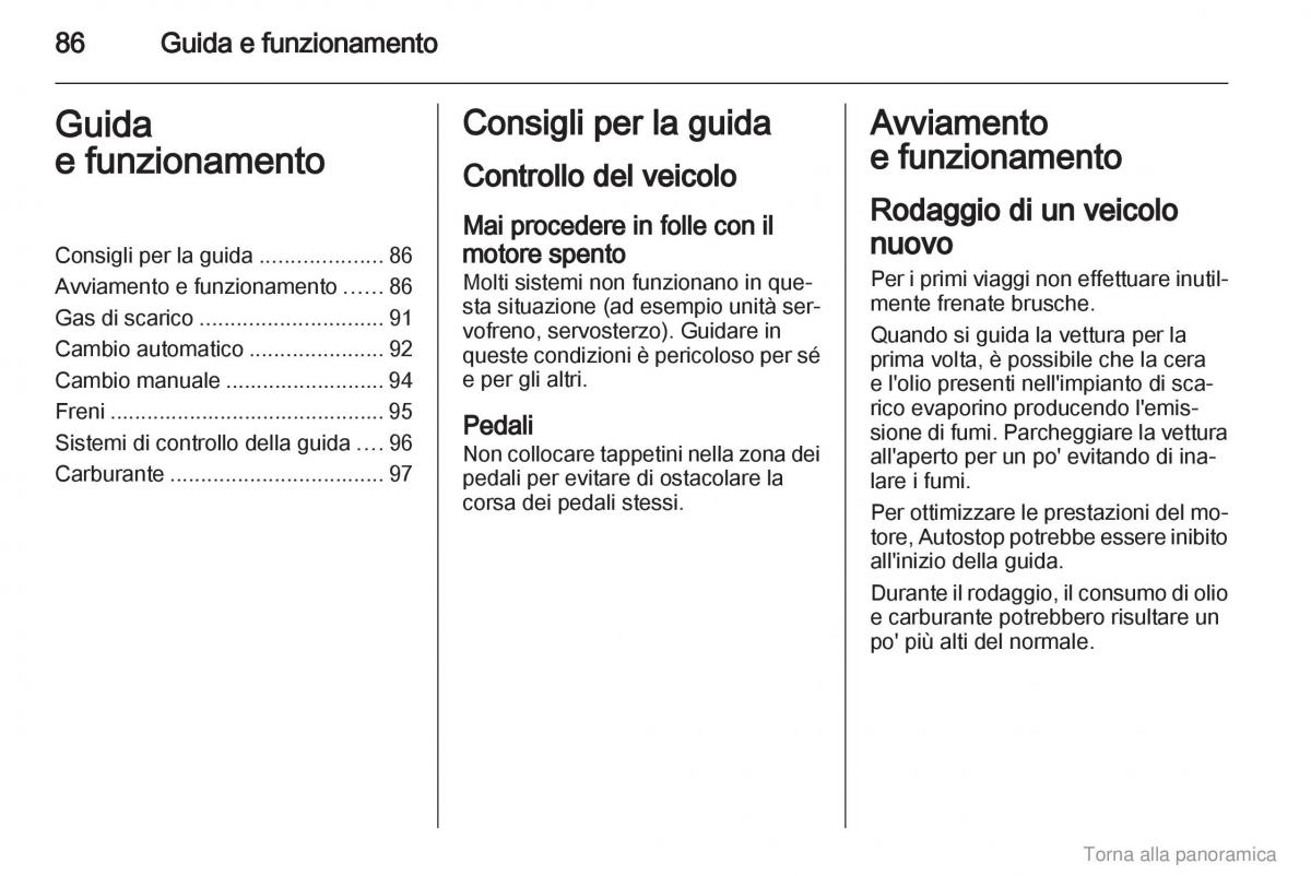 Opel Agila B manuale del proprietario / page 87