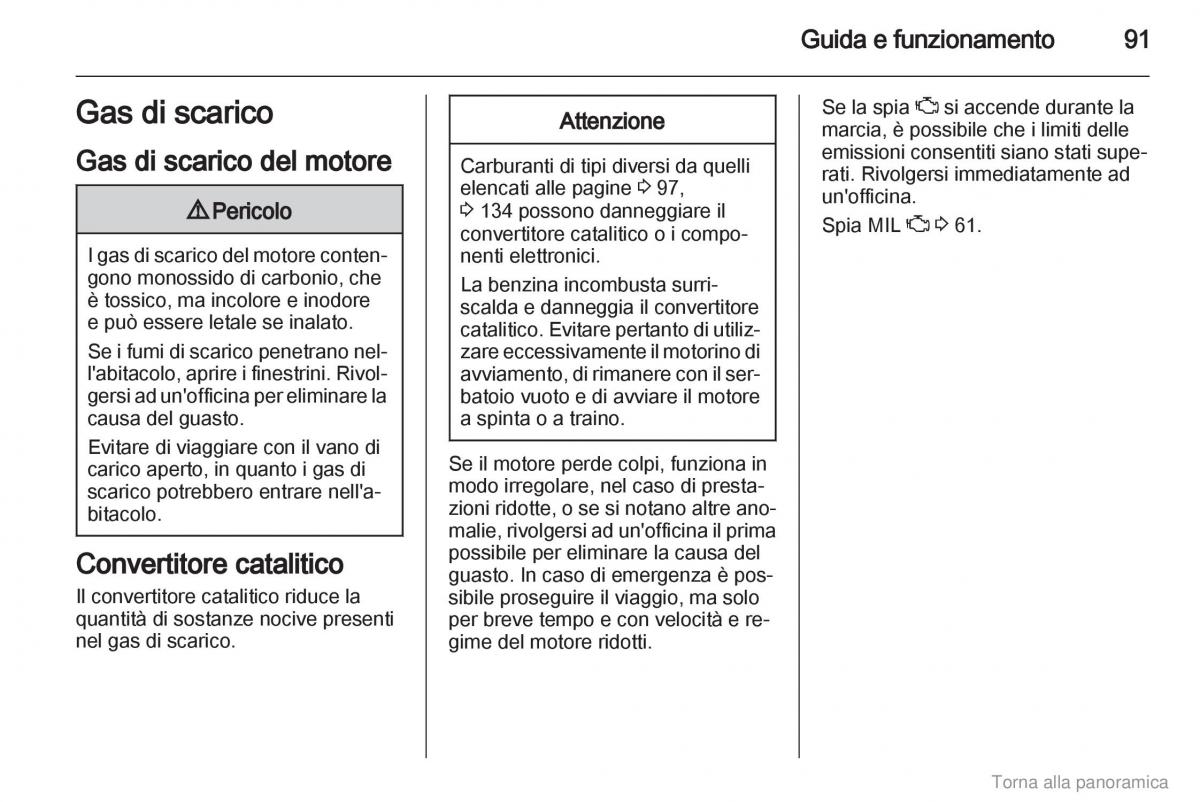 Opel Agila B manuale del proprietario / page 92