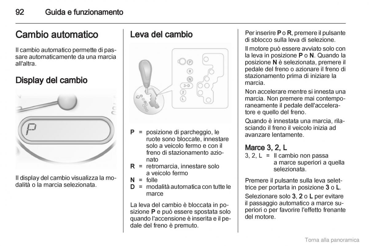 Opel Agila B manuale del proprietario / page 93