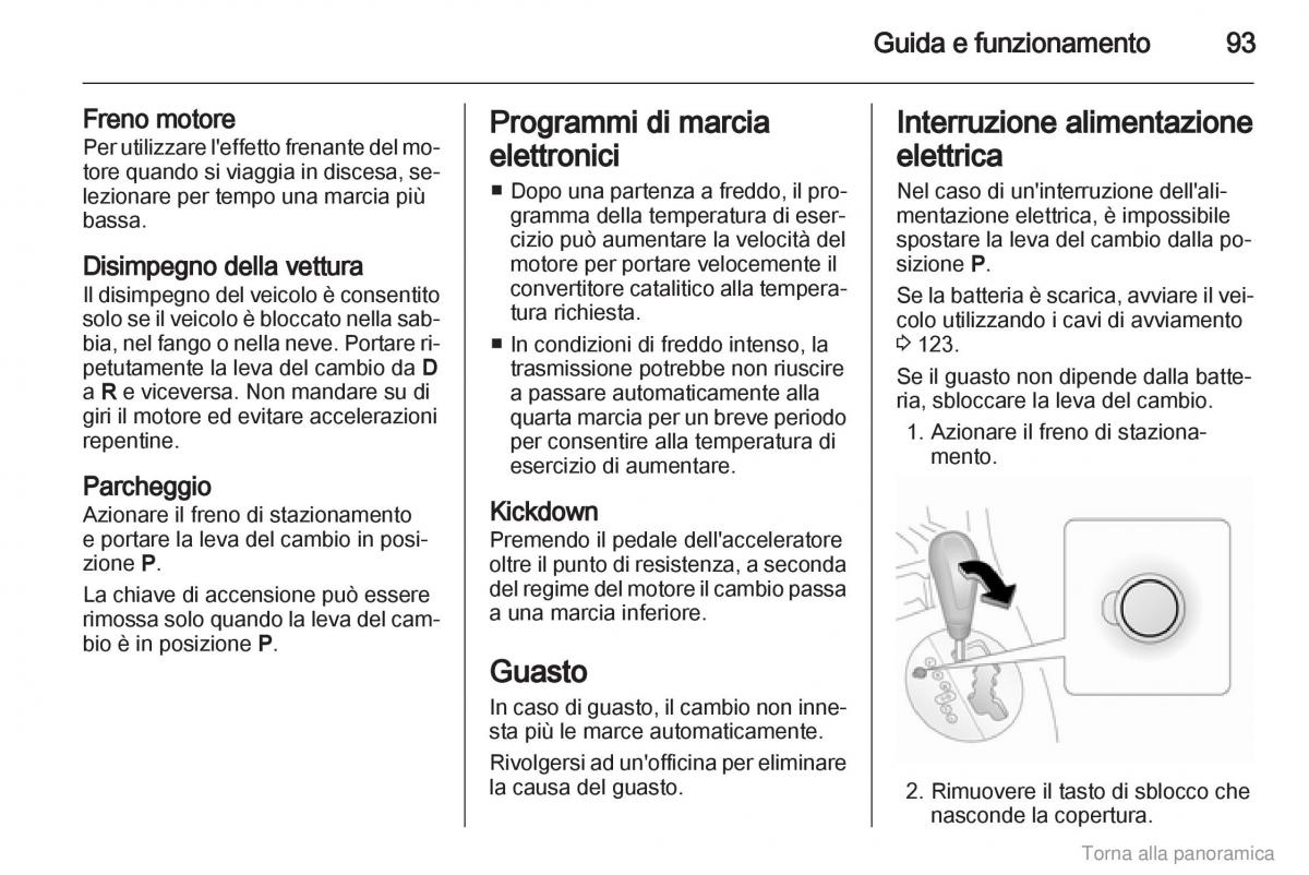 Opel Agila B manuale del proprietario / page 94