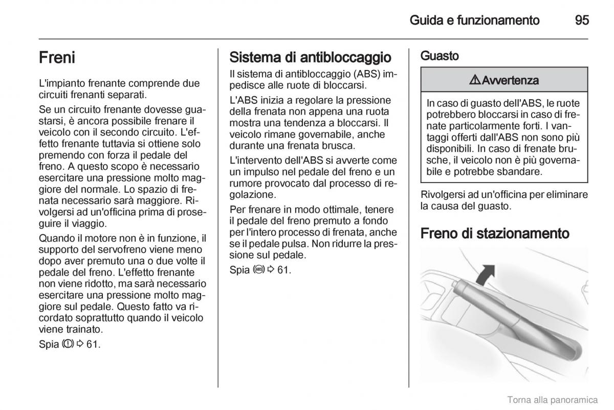 Opel Agila B manuale del proprietario / page 96