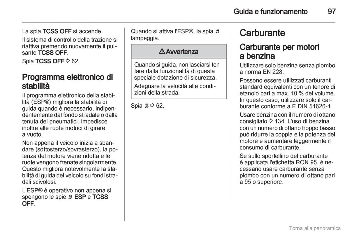 Opel Agila B manuale del proprietario / page 98