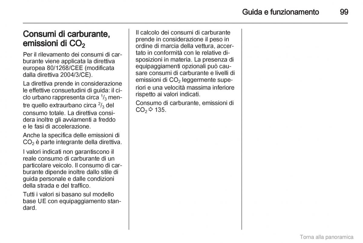 Opel Agila B manuale del proprietario / page 100