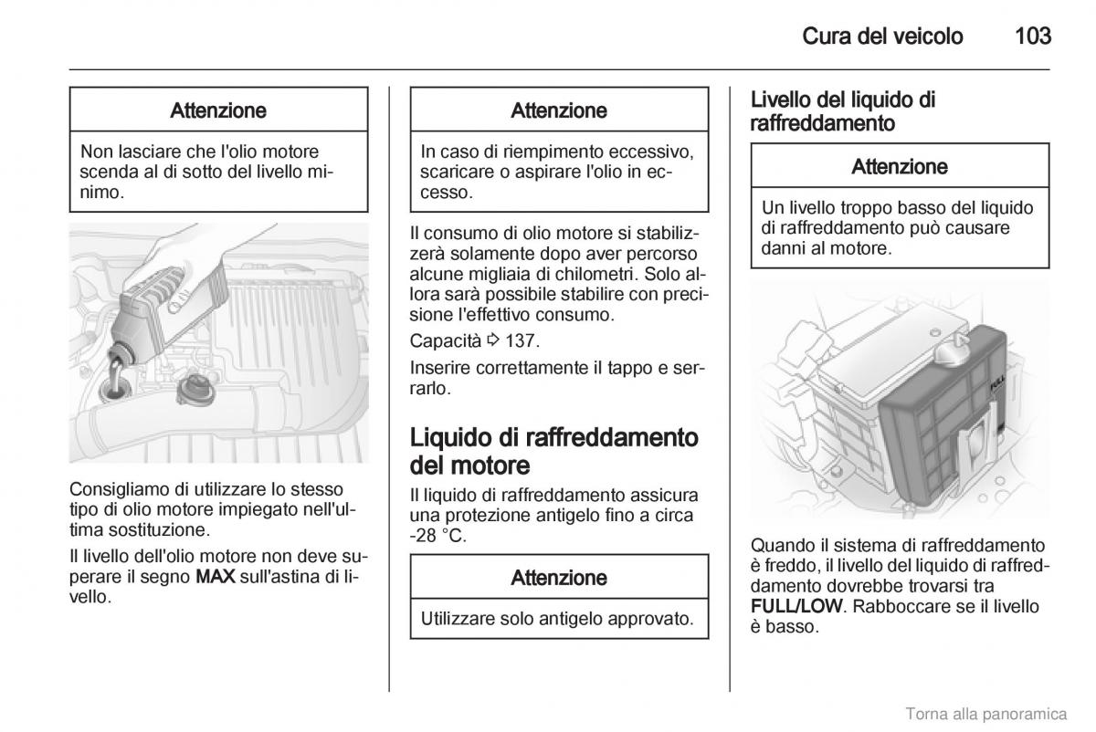 Opel Agila B manuale del proprietario / page 104