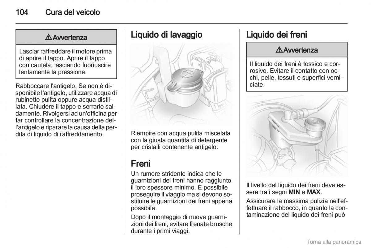 Opel Agila B manuale del proprietario / page 105