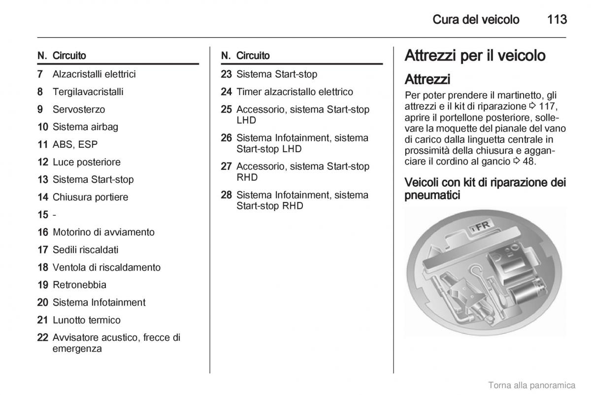 Opel Agila B manuale del proprietario / page 114