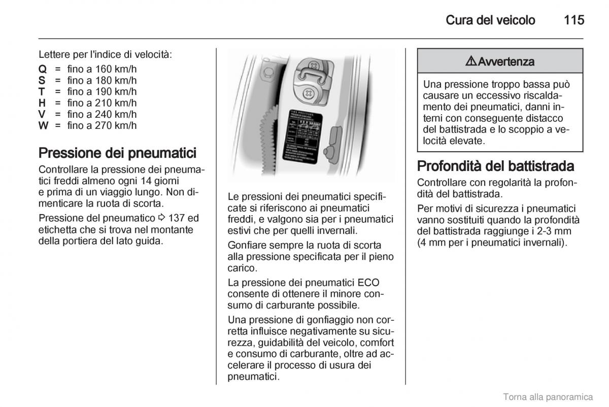 Opel Agila B manuale del proprietario / page 116