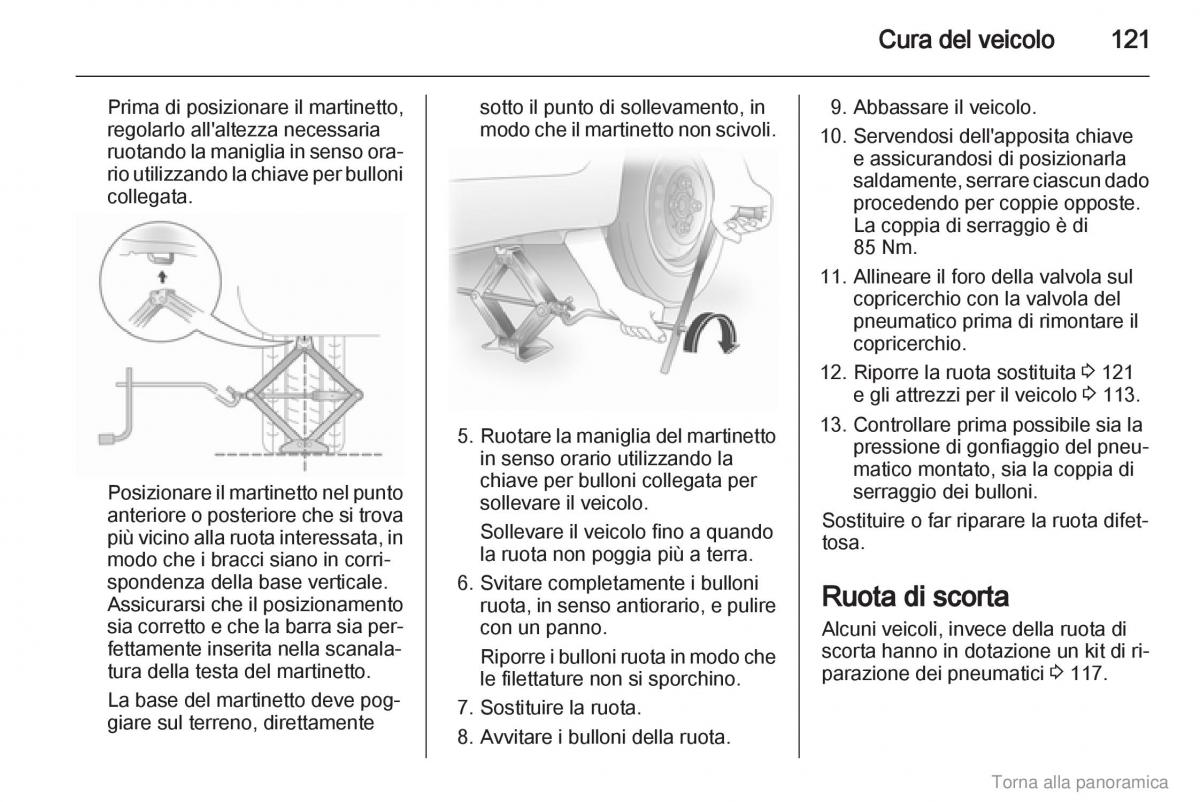 Opel Agila B manuale del proprietario / page 122