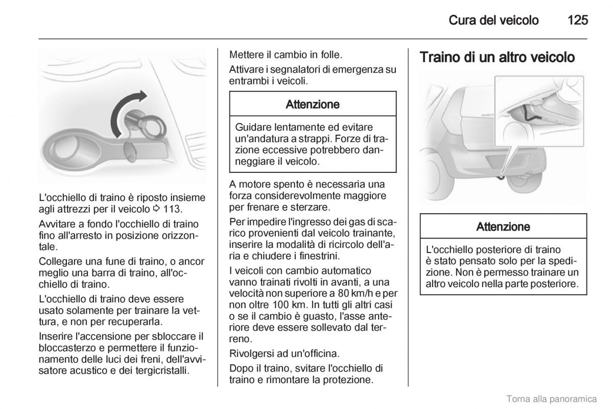 Opel Agila B manuale del proprietario / page 126