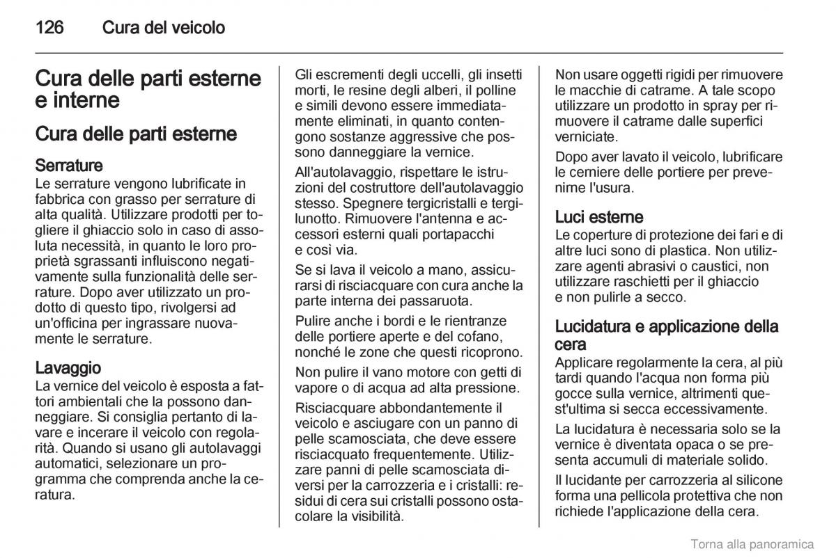 Opel Agila B manuale del proprietario / page 127