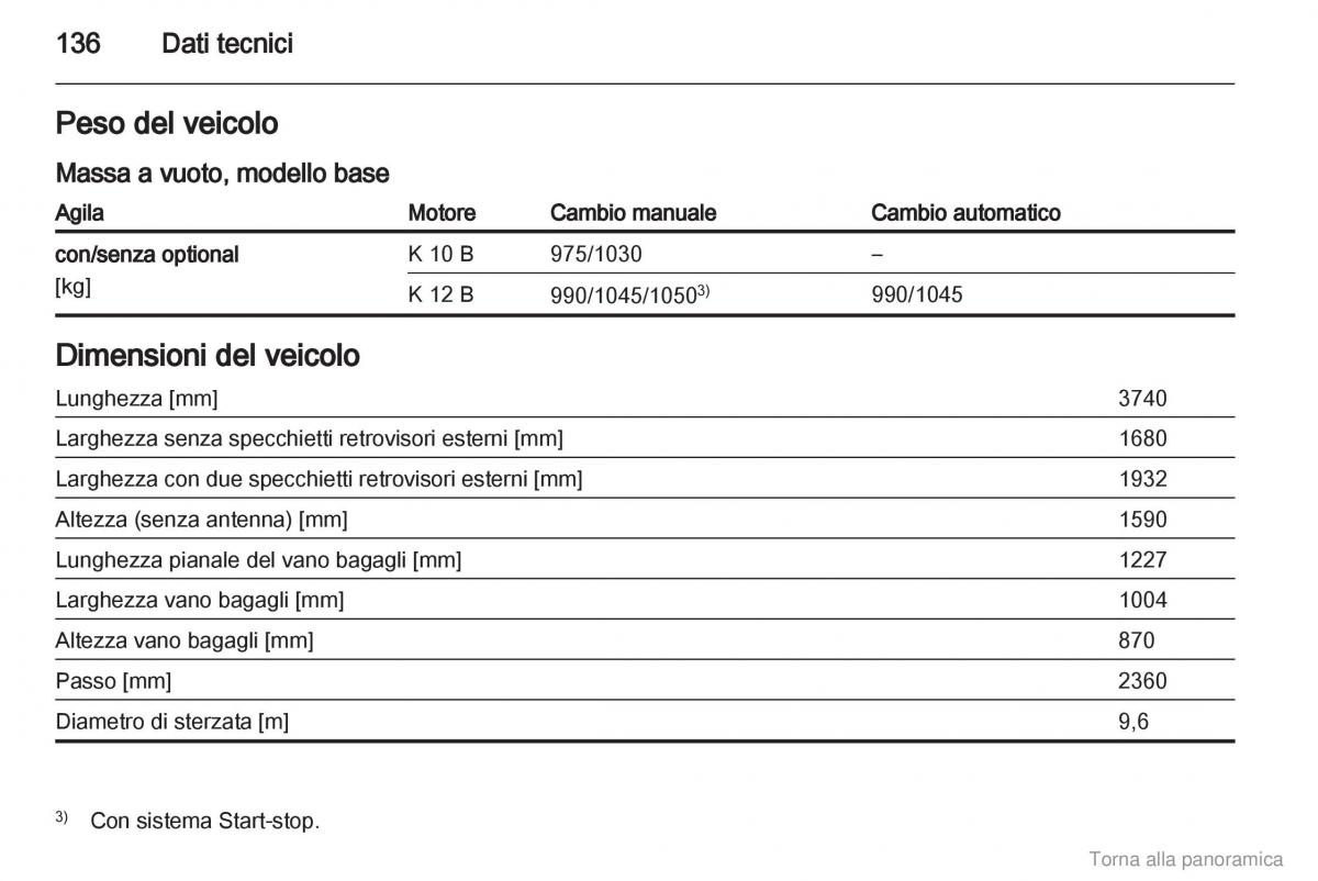 Opel Agila B manuale del proprietario / page 137