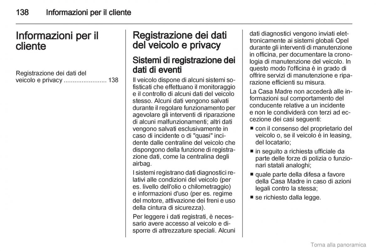 Opel Agila B manuale del proprietario / page 139