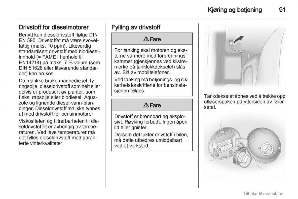 Opel Agila B bruksanvisningen / page 91