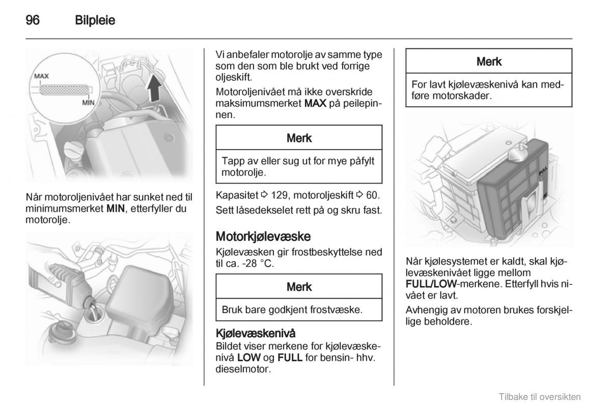 Opel Agila B bruksanvisningen / page 96